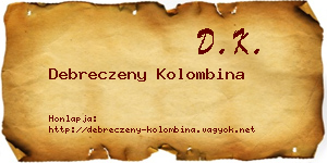 Debreczeny Kolombina névjegykártya