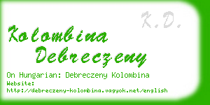 kolombina debreczeny business card